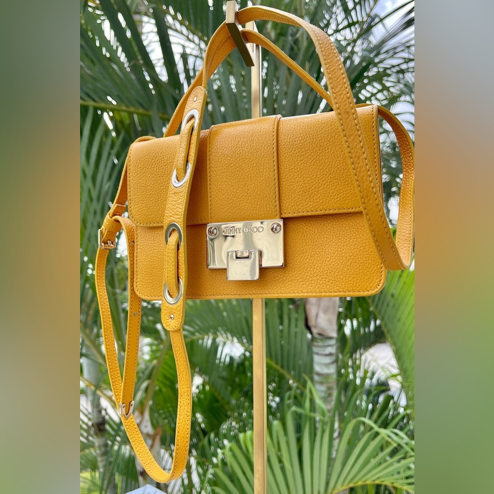 Jimmy Choo EUC Leather Crossbody/Shoulder Bag W/Cert of Auth Mustard Yellow - Picture 7 of 16